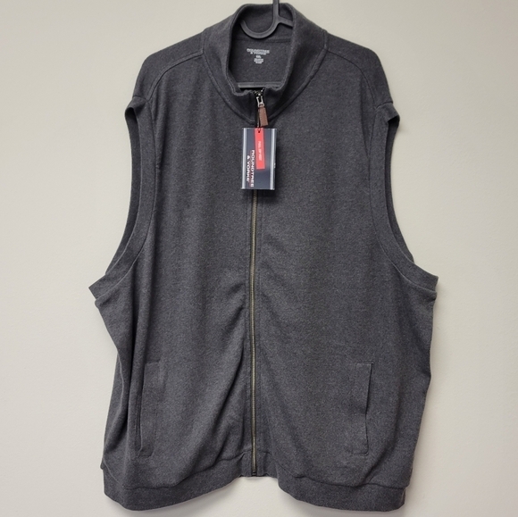 Roundtree & Yorke Zip Up Vest Charcoal heather XXL - Picture 1 of 5